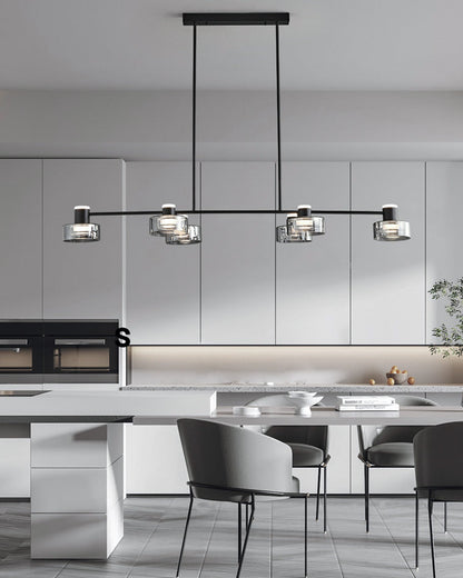Diff Black Brass Linear Chandelier-DF2232