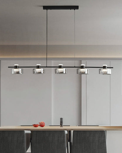 Diff Black Brass Linear Chandelier-DF2232