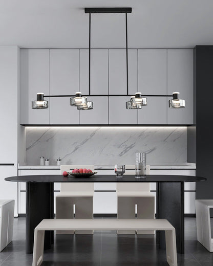Diff Black Brass Linear Chandelier-DF2232