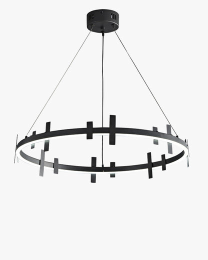 Diff Black Brass Circular Chandelier-DF2237