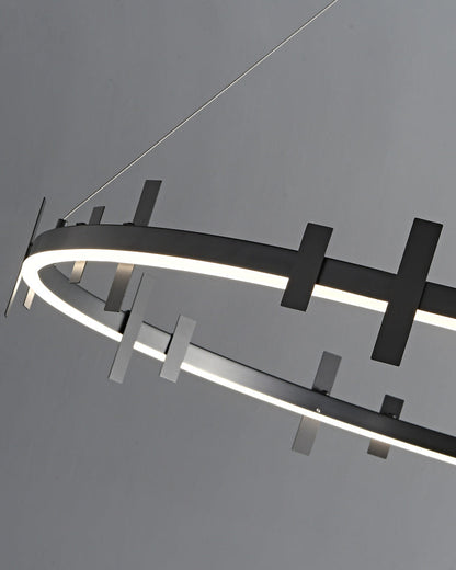 Diff Black Brass Circular Chandelier-DF2237