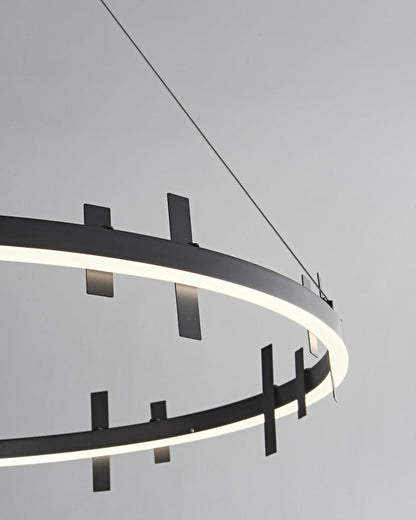 Diff Black Brass Circular Chandelier-DF2237