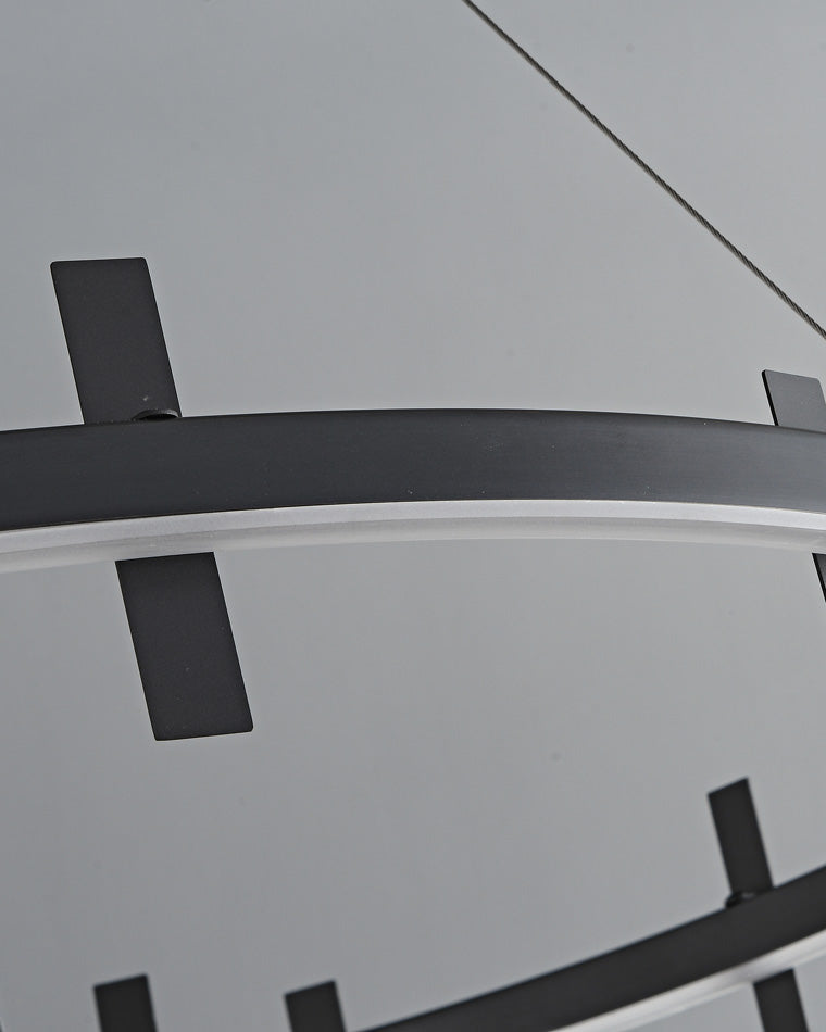 Diff Black Brass Circular Chandelier-DF2237