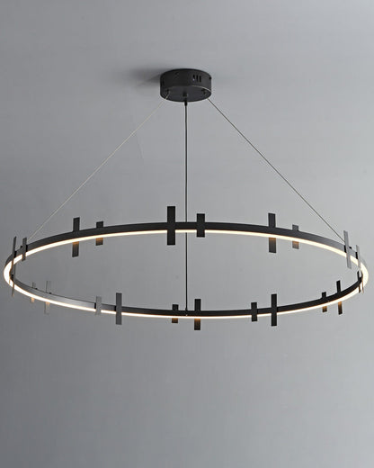 Diff Black Brass Circular Chandelier-DF2237