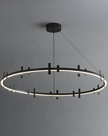 Diff Black Brass Circular Chandelier-DF2237