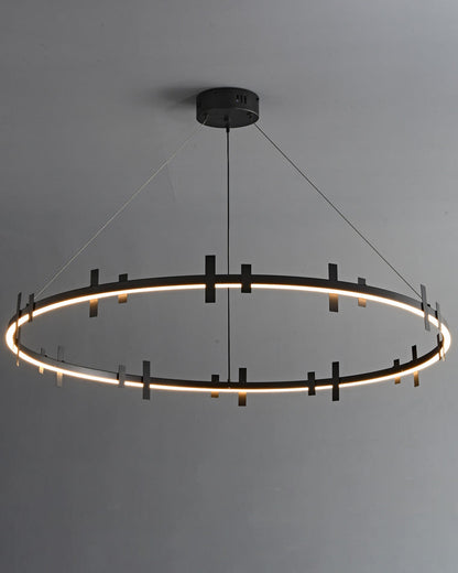 Diff Black Brass Circular Chandelier-DF2237