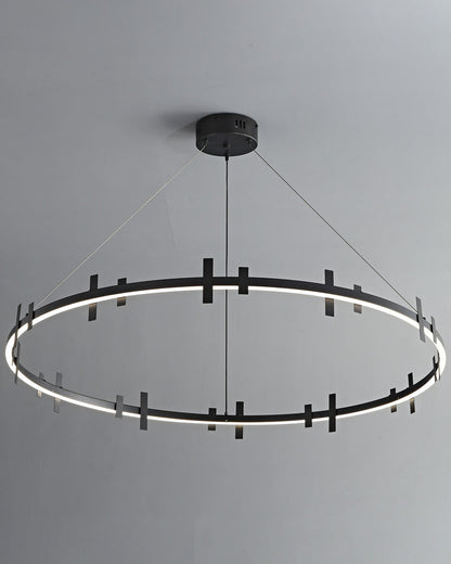 Diff Black Brass Circular Chandelier-DF2237