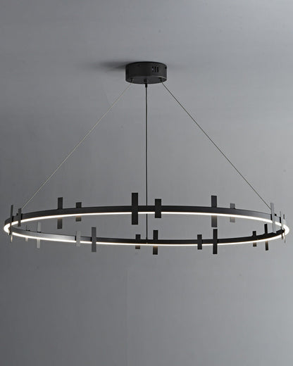 Diff Black Brass Circular Chandelier-DF2237