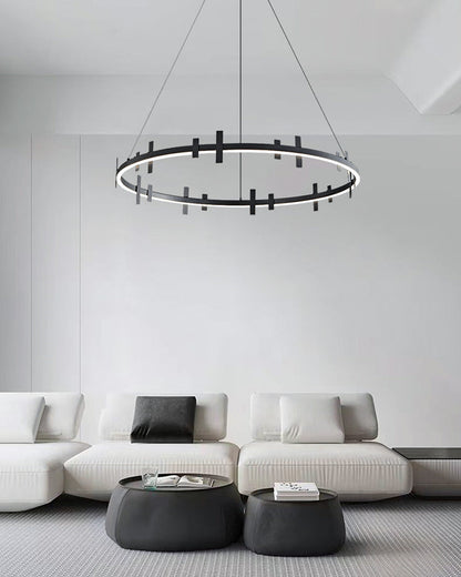 Diff Black Brass Circular Chandelier-DF2237