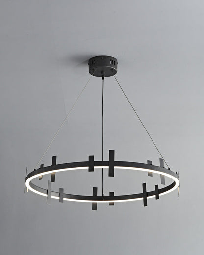 Diff Black Brass Circular Chandelier-DF2237