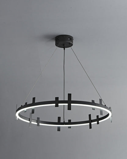Diff Black Brass Circular Chandelier-DF2237