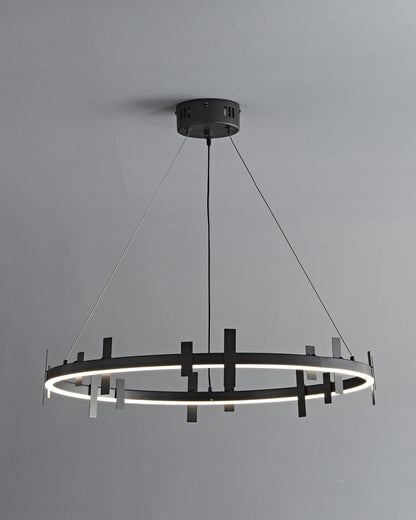 Diff Black Brass Circular Chandelier-DF2237