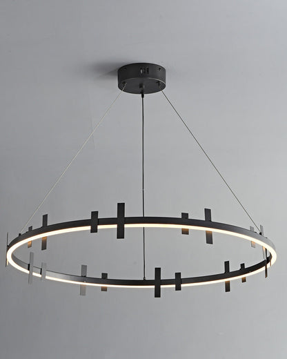 Diff Black Brass Circular Chandelier-DF2237