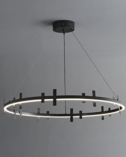 Diff Black Brass Circular Chandelier-DF2237