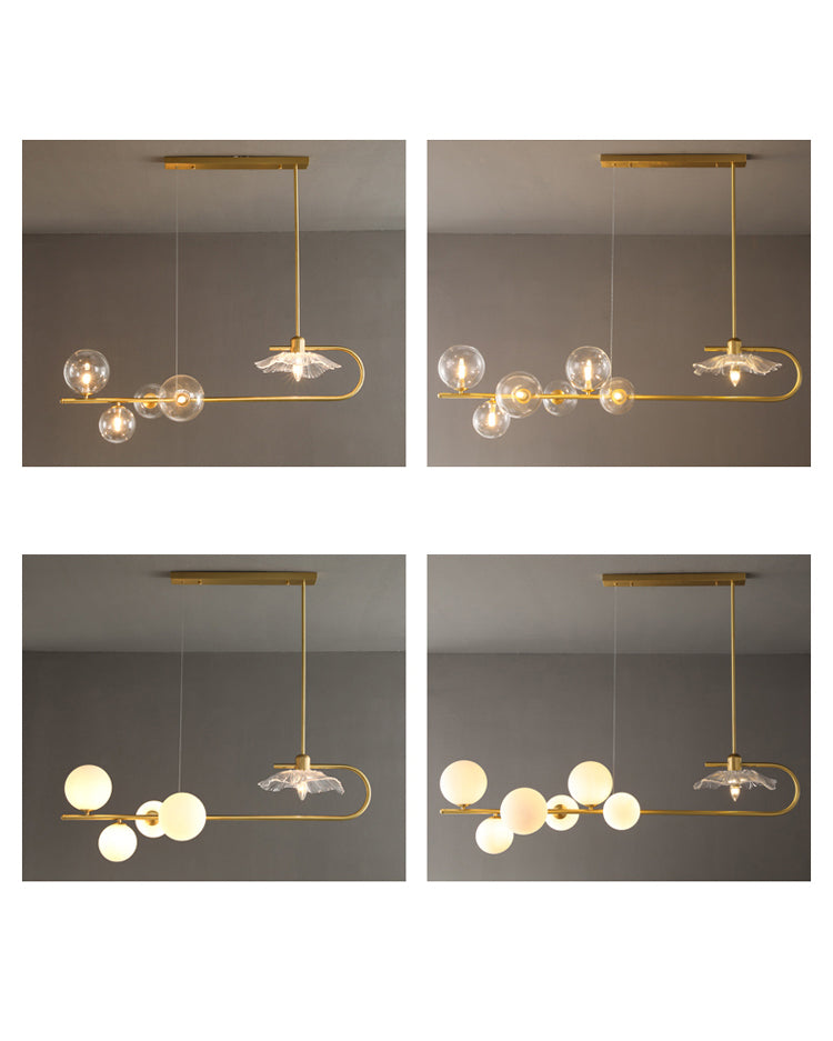 Diff Linear Glass Bubble Brass Chandelier-DF2252