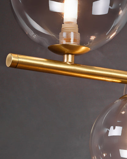 Diff Linear Glass Bubble Brass Chandelier-DF2252