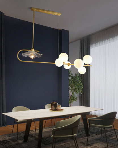 Diff Linear Glass Bubble Brass Chandelier-DF2252
