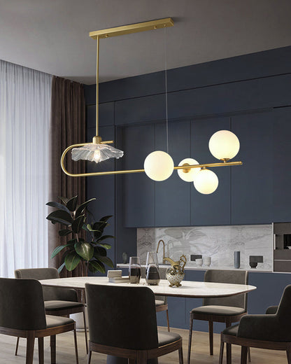 Diff Linear Glass Bubble Brass Chandelier-DF2252