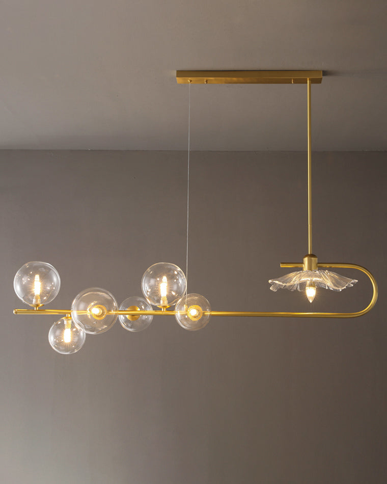 Diff Linear Glass Bubble Brass Chandelier-DF2252