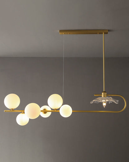 Diff Linear Glass Bubble Brass Chandelier-DF2252