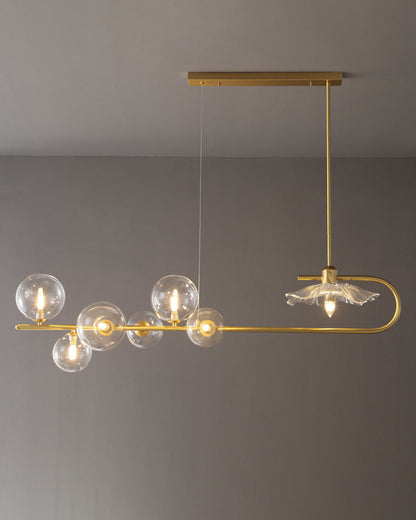 Diff Linear Glass Bubble Brass Chandelier-DF2252
