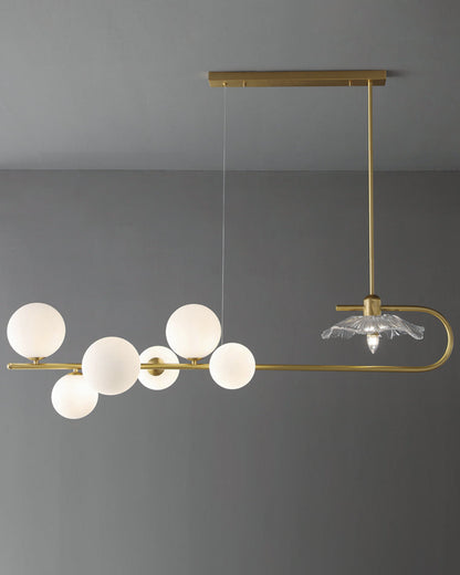 Diff Linear Glass Bubble Brass Chandelier-DF2252