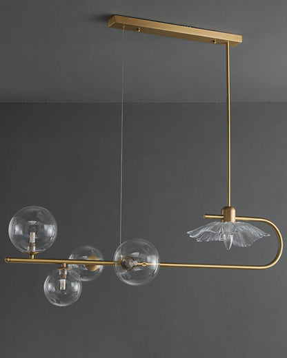 Diff Linear Glass Bubble Brass Chandelier-DF2252
