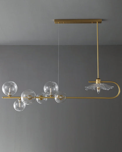 Diff Linear Glass Bubble Brass Chandelier-DF2252