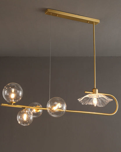 Diff Linear Glass Bubble Brass Chandelier-DF2252