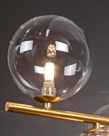Diff Linear Glass Bubble Brass Chandelier-DF2252