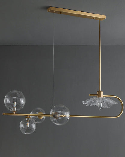Diff Linear Glass Bubble Brass Chandelier-DF2252