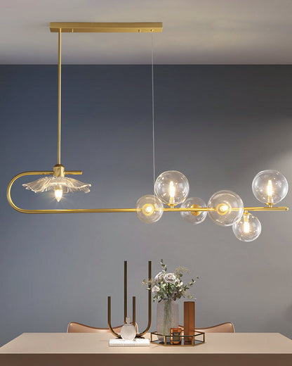 Diff Linear Glass Bubble Brass Chandelier-DF2252