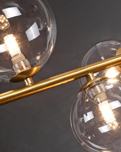 Diff Linear Glass Bubble Brass Chandelier-DF2252