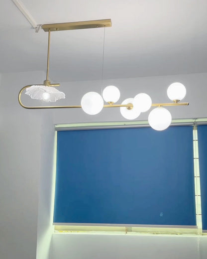 Diff Linear Glass Bubble Brass Chandelier-DF2252