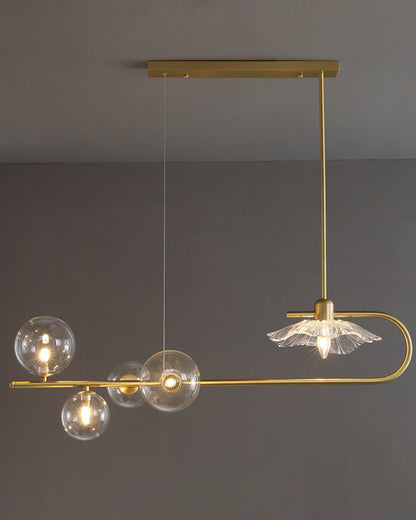 Diff Linear Glass Bubble Brass Chandelier-DF2252