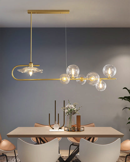 Diff Linear Glass Bubble Brass Chandelier-DF2252