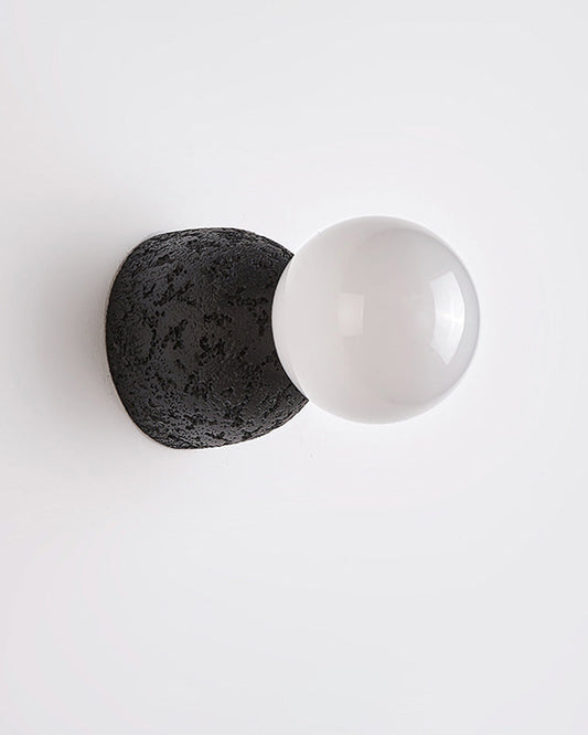 Diff White & Black Glass Globe Wall Sconce-DF6103