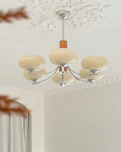 Diff Art Deco Milk Glass Chandelier-DF2302