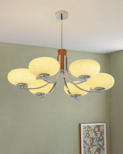 Diff Art Deco Milk Glass Chandelier-DF2302