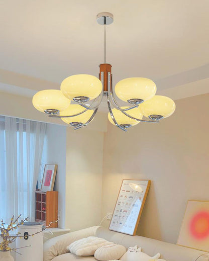 Diff Art Deco Milk Glass Chandelier-DF2302