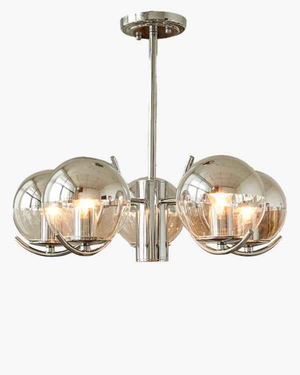 Diff 1920s Chrome Glass Chandelier-DF2306