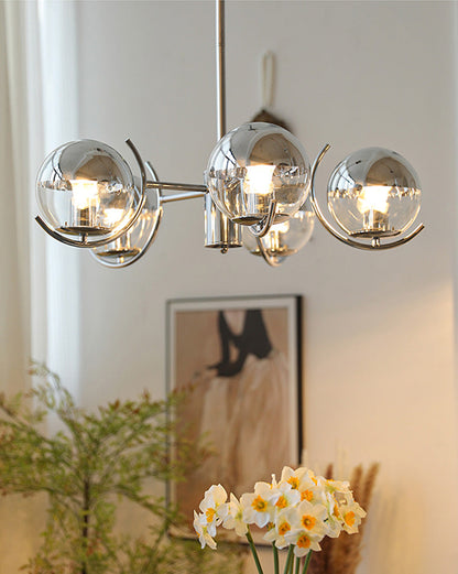 Diff 1920s Chrome Glass Chandelier-DF2306