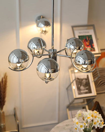 Diff 1920s Chrome Glass Chandelier-DF2306