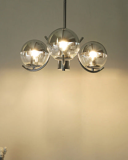 Diff 1920s Chrome Glass Chandelier-DF2306