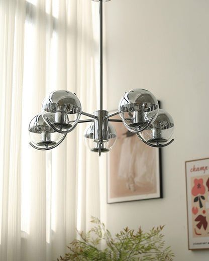 Diff 1920s Chrome Glass Chandelier-DF2306