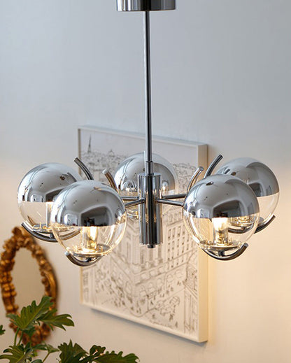 Diff 1920s Chrome Glass Chandelier-DF2306