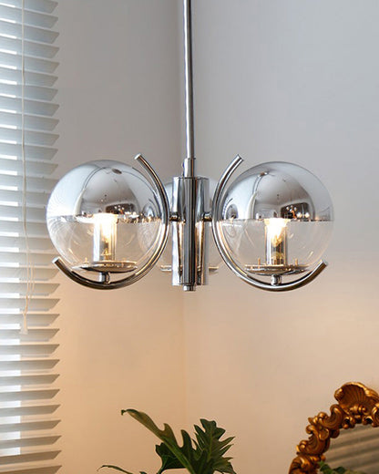 Diff 1920s Chrome Glass Chandelier-DF2306