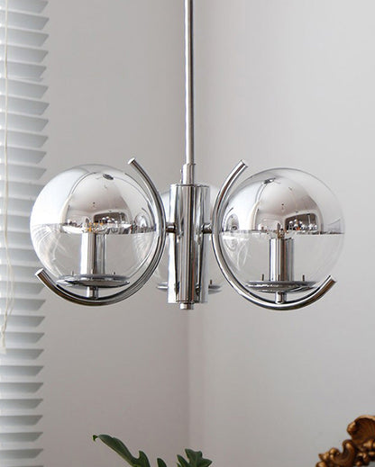 Diff 1920s Chrome Glass Chandelier-DF2306