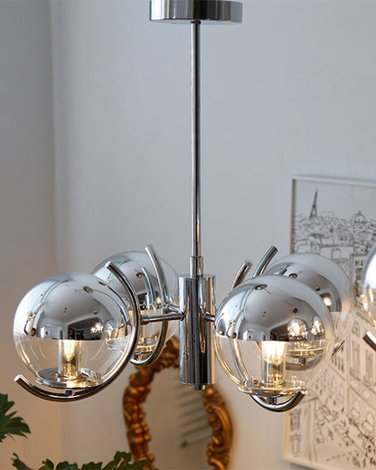Diff 1920s Chrome Glass Chandelier-DF2306
