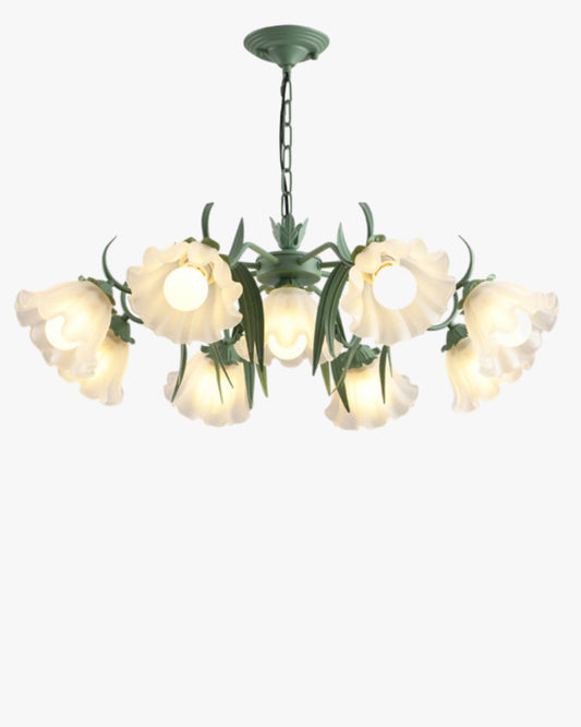 Diff Tole Flower Glass Chandelier-DF2307